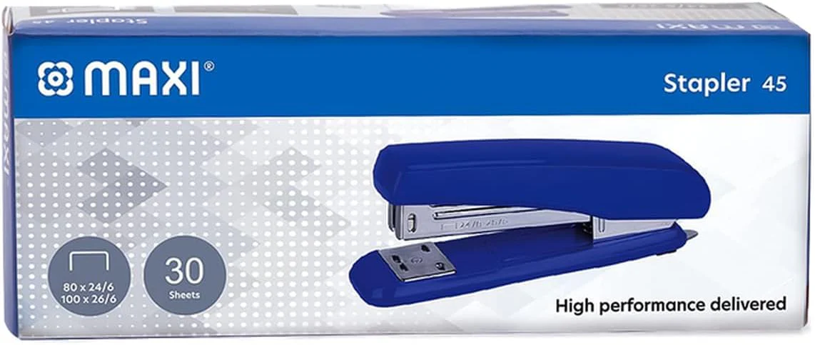 Maxi 45 Stapler 30 Sheets  Compatible Staple  26/6 & 24/6 -Blue Color