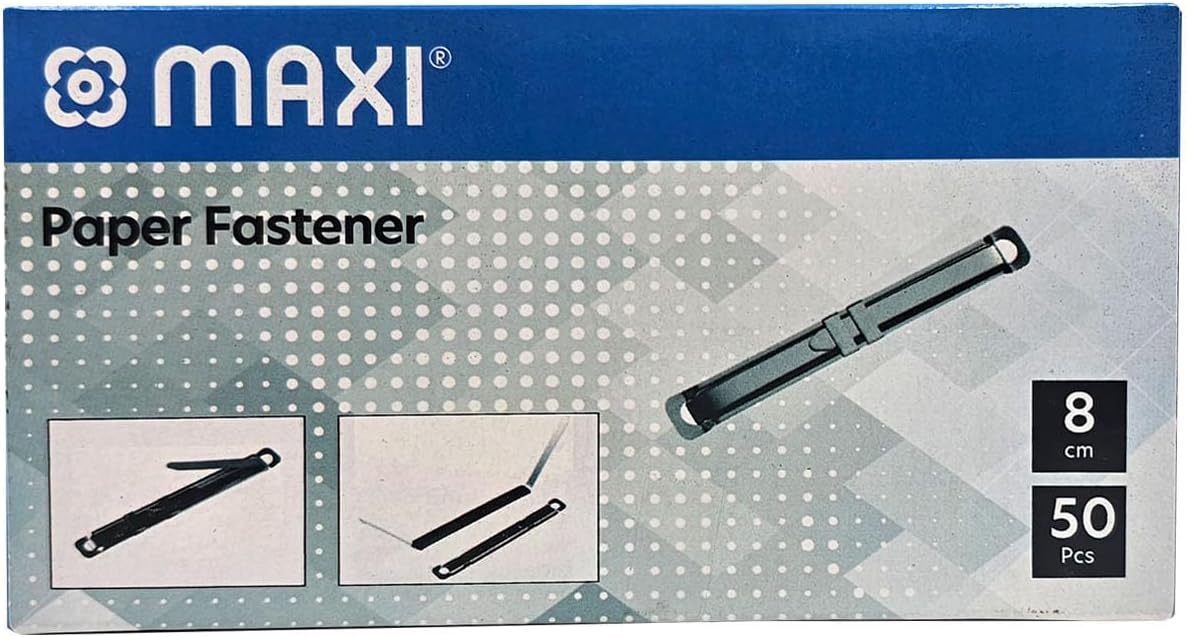 Maxi [50 Pack] Metal File Fastener, 8 Cm Prong Paper Fasteners With Standard 2-Hole Punch Compressor For Paper File Folder - Image 2