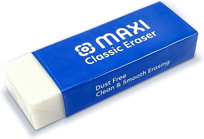 Maxi Classic Dust Free Eraser Big 8Pc Pet Pack, For Erasing Performance For School, Office And Home - Image 3