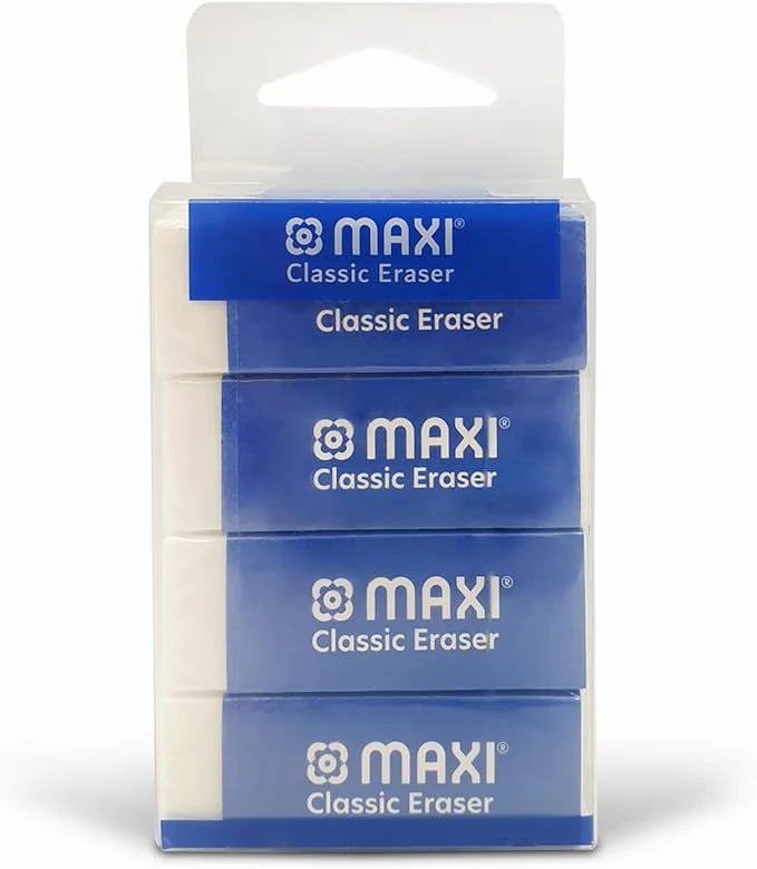 Maxi Classic Dust Free Eraser Big 8Pc Pet Pack, For Erasing Performance For School, Office And Home - Image 4