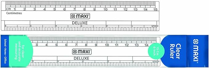 Maxi Mx-Pr15 Plastic Ruler, 15 Cm Size, Clear - Image 2