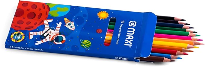 Maxi Triangular Colour Pencils 12 Colour In A Cardboard Box - Image 3
