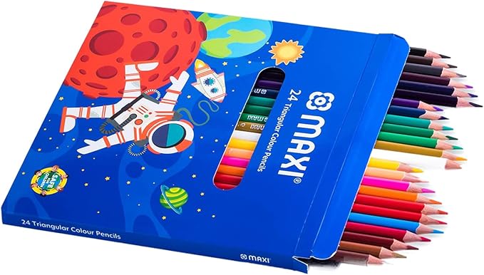 Maxi Triangular Colour Pencils 24 Colour In A Cardboard Box - Image 3