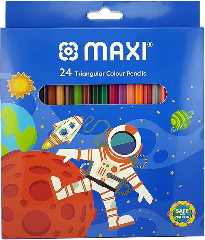 Maxi Triangular Colour Pencils 24 Colour In A Cardboard Box - Image 4