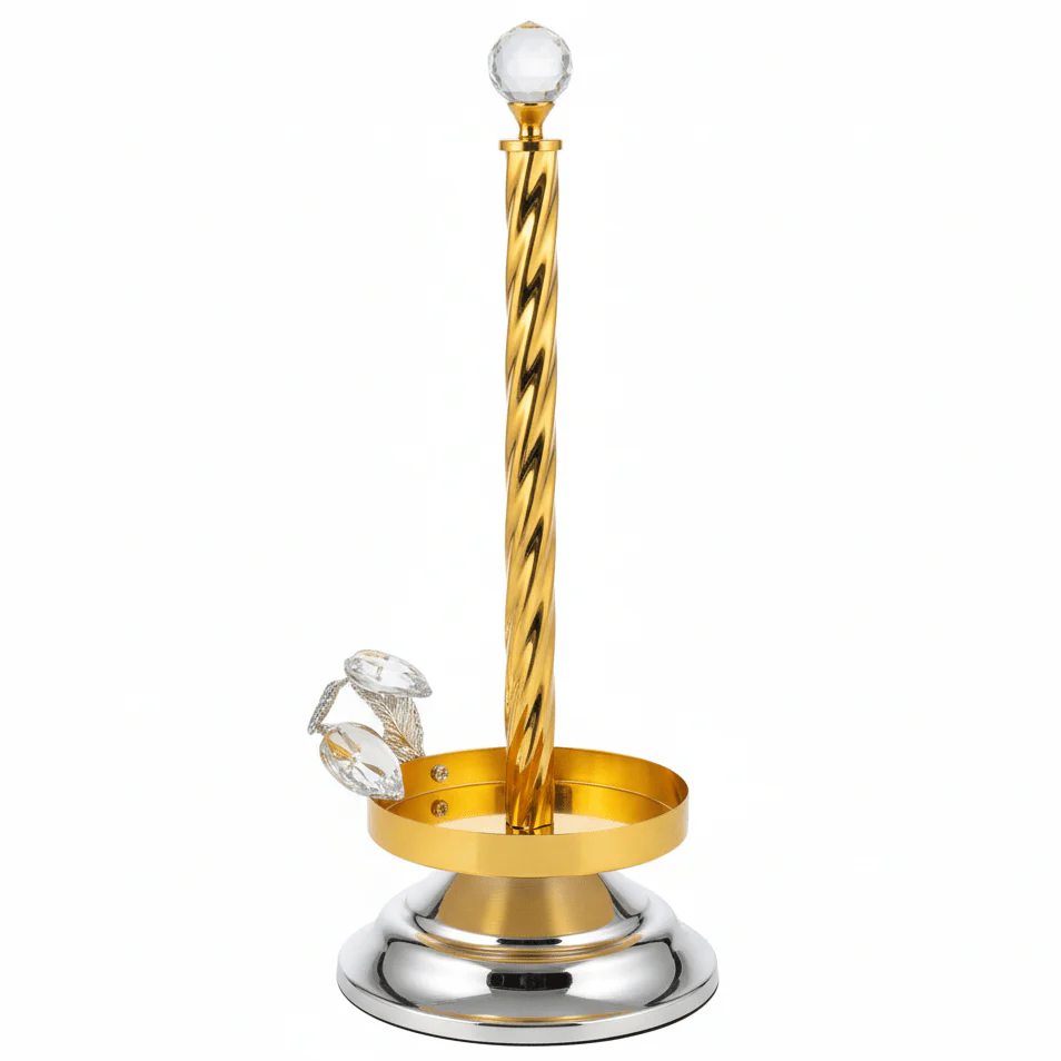 Maximan Premium Gold and Silver Metal Paper Holder with Stylish Dual-Tone Finish – 35 cm