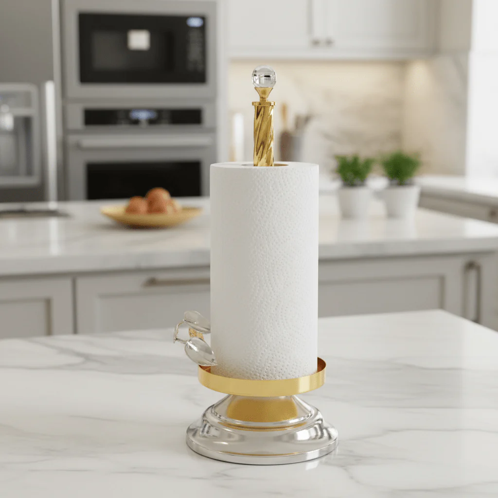 Maximan Premium Gold and Silver Metal Paper Holder with Stylish Dual-Tone Finish – 35 cm - Image 2