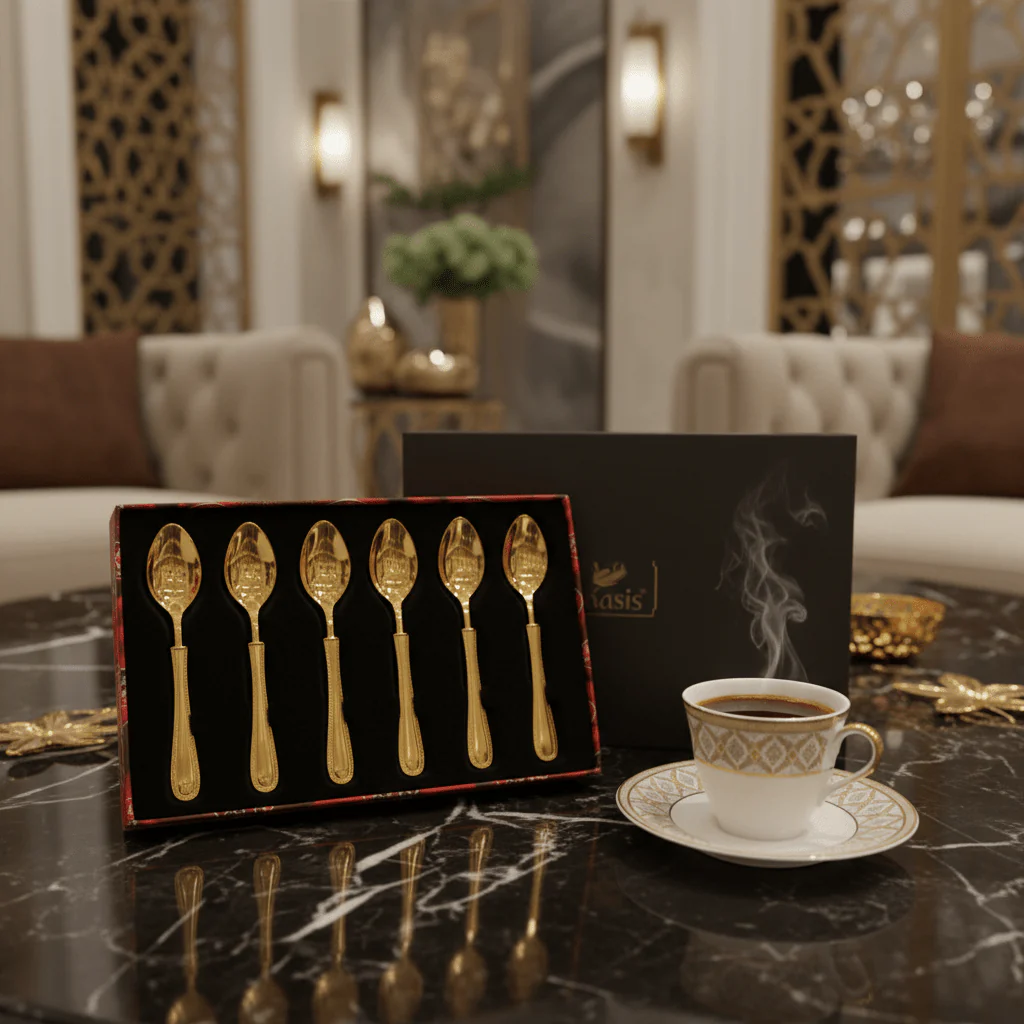 MayFlower Stainless Steel Tinted Gold Spoon Set of 6 Pieces Elegant Teaspoon Set for Coffee, Tea and Desserts – 15 cm - Image 2