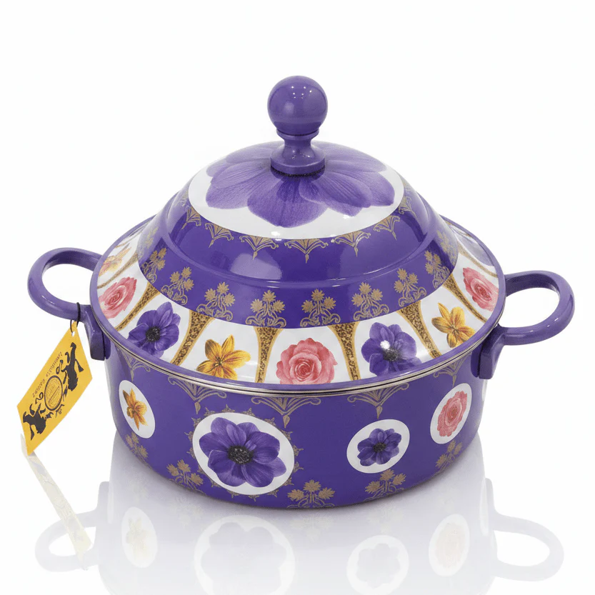 Mayflower Durable Stainless Steel Hotpot with Floral Design Finish Heat Retaining Food Container 3500 ml
