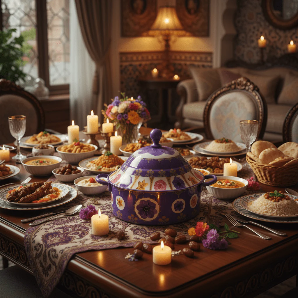 Mayflower Stainless Steel Insulated Hotpot with Elegant Purple Floral Design Ideal for Large Family Meals 5000 ml - Image 4