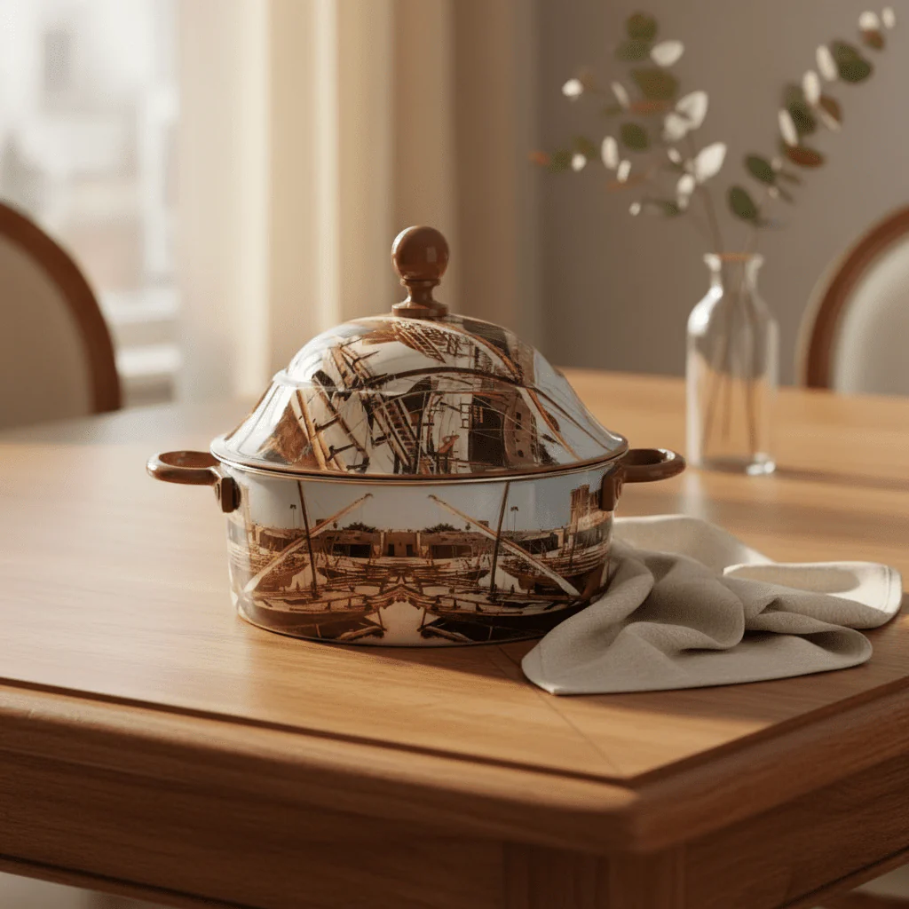 MayFlower Stainless Steel Thermal Hot Pot 2.5L – Brown Old Dubai Design - Image 3