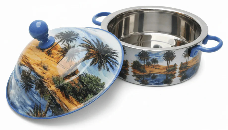 MayFlower Stainless Steel Thermal Hot Pot 3.5L – Blue Nature Design - Image 2