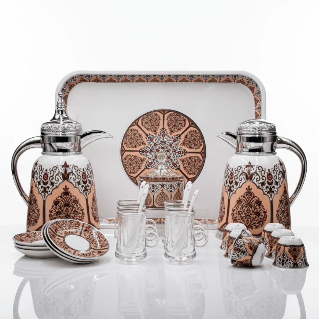 Mayflower White & Silver Premium Tea and Coffee Set with Elegant Modern Design – 29 Pieces