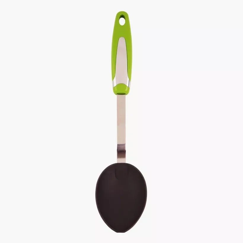 Meadows Stainless Steel Non Stick Spoon Nylon-32cmX6cm-Green/Grey - Image 2
