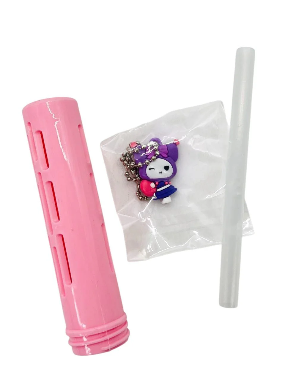 Mebo Tranparent Plastic Cartoon Water Bottle 800ml, Pink-Lavender - Image 3