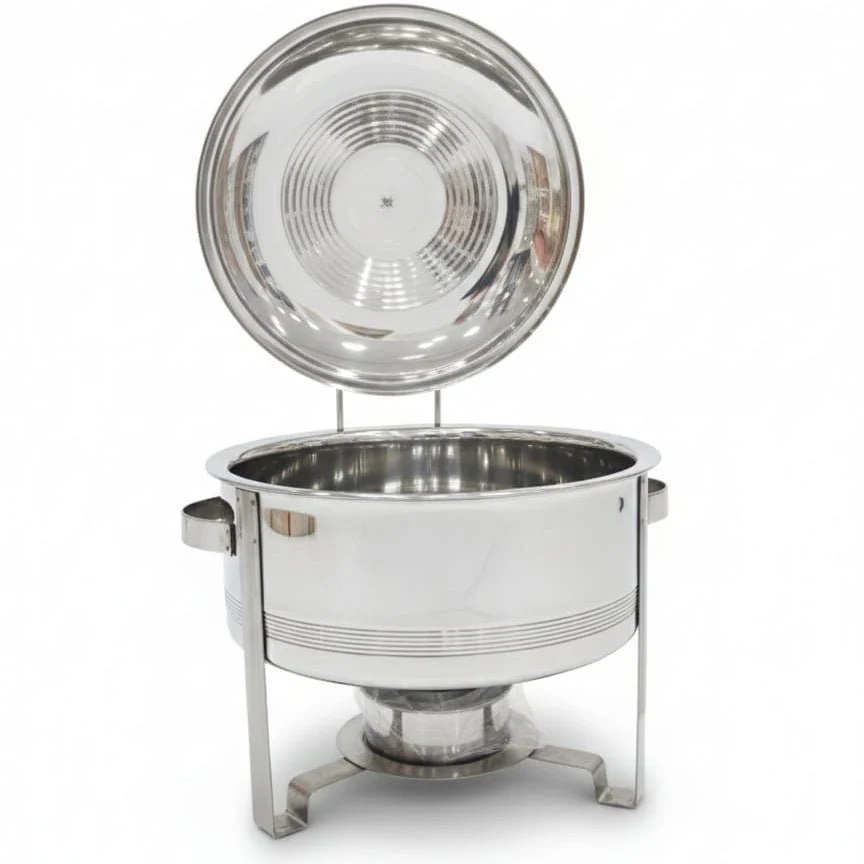 Meera 6000ml Stainless Steel Food Warmer – Large Capacity Silver & Gold Design 1 Catering Server for Parties & Events - Image 2