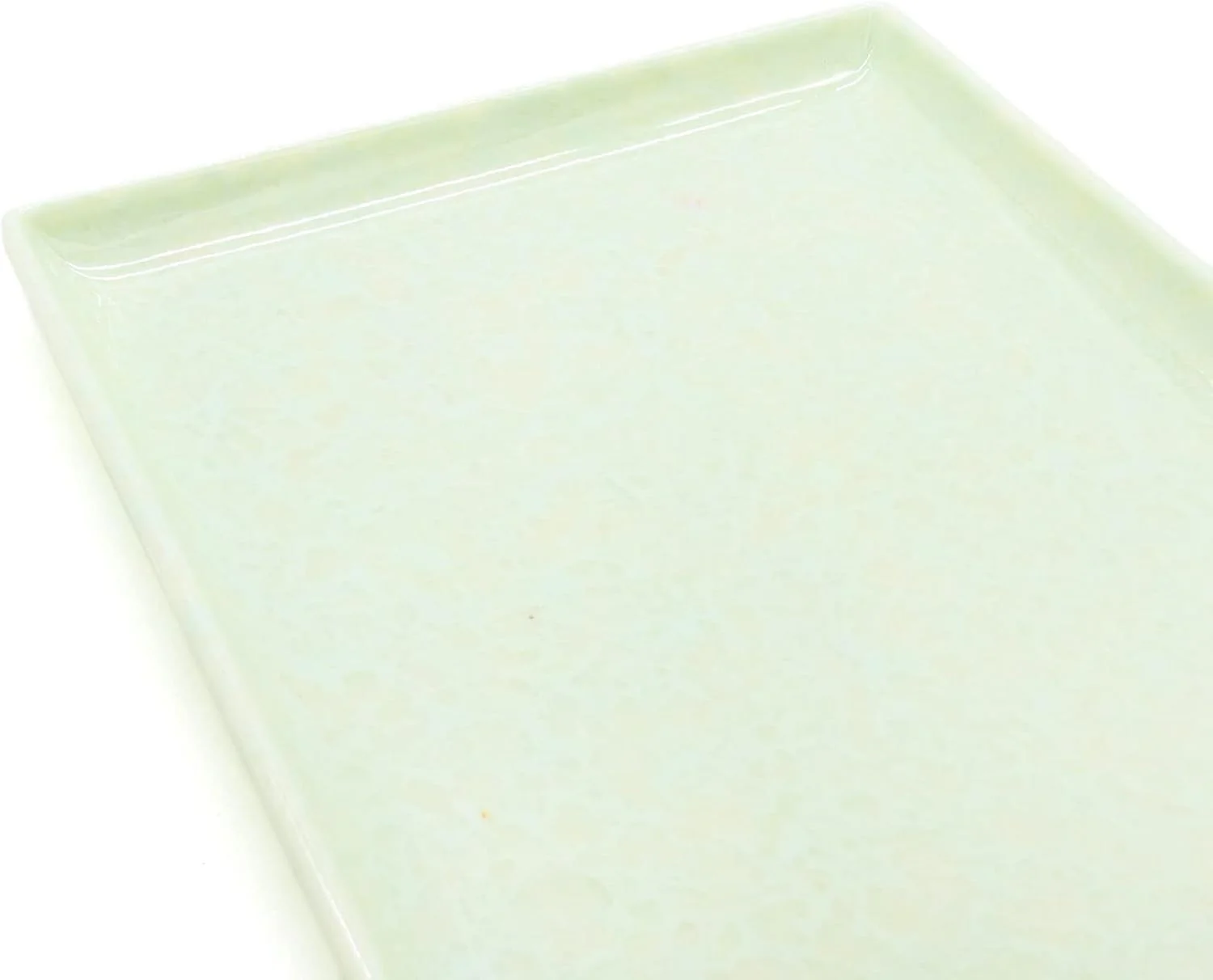 AKDC Melamine Rectangle Serving Tray 25x17cm, Light Green Color Marble Designed Texture Plates Rectangular Shape Pattern Healthy Platter Tray Kitchen Product Premium Multipurpose Use Accessories - Image 3