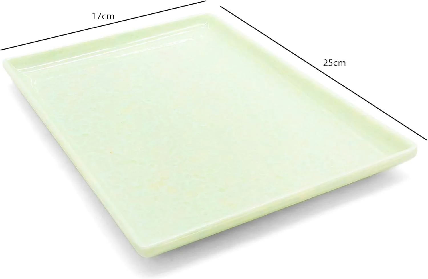 AKDC Melamine Rectangle Serving Tray 25x17cm, Light Green Color Marble Designed Texture Plates Rectangular Shape Pattern Healthy Platter Tray Kitchen Product Premium Multipurpose Use Accessories - Image 5