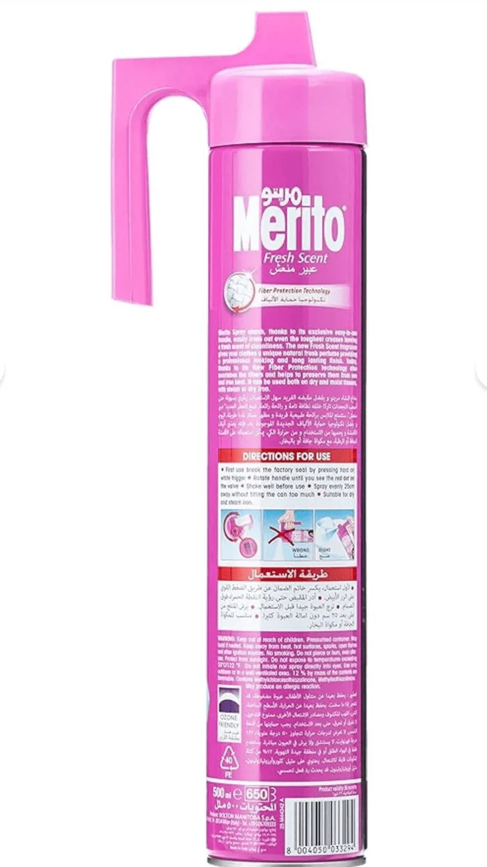Merito Fresh Scent Ironing Spray – 500ml (Pack of 2) - Image 2