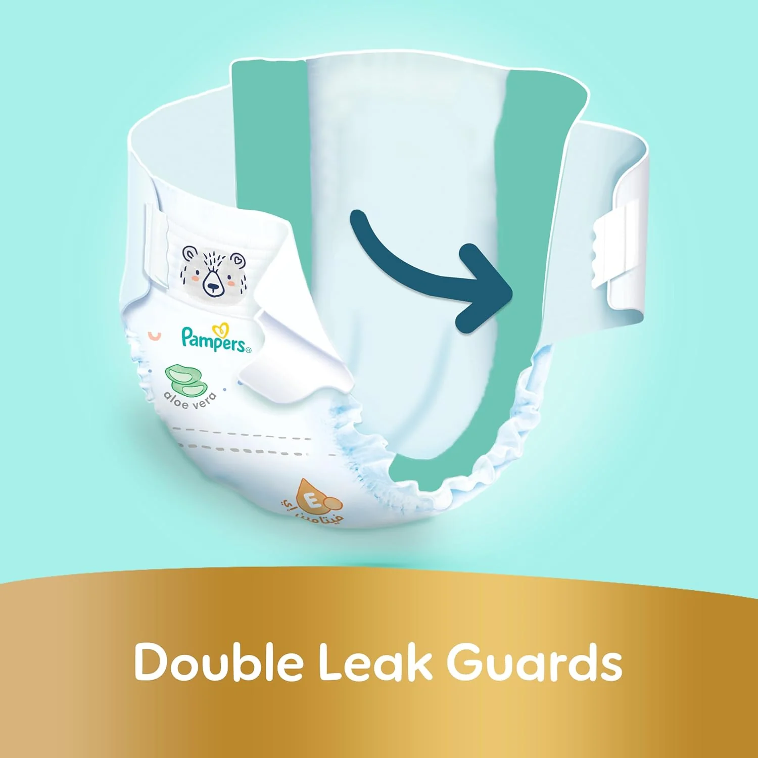 Pampers Ultimate Comfort Taped Diapers, Size 5, 11-16kg, Lotion infused with Aloe Vera and Vitamin E, x1000 Leak Locks Technology for Leakage Protection, Mega Pack, 46 Count - Image 5