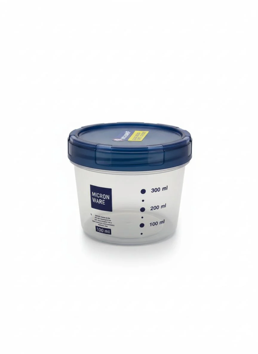 MICRON 500ml Plastic Canister – Transparent Food Storage Jar with Gray Lid, Airtight & Durable - Image 2