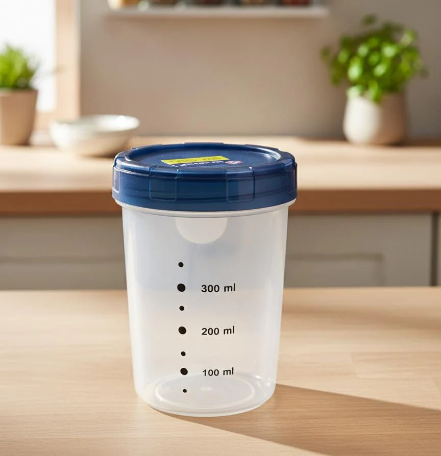 MICRON 660ml Plastic Canister – Transparent Food Storage Jar with Gray Lid, Ideal for Pulses & Dry Goods