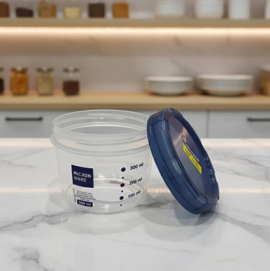 MICRON 725ml Plastic Canister – Large Transparent Food Container with Gray Lid for Kitchen Storage - Image 3