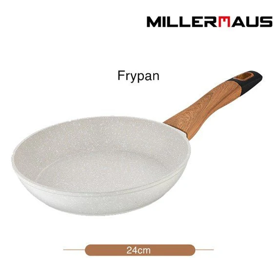MILLERHAUS Forged Aluminum Fry Pan Marble Non-Stick Coating, 24cm x 4.8cm, MH-4501 - Image 2