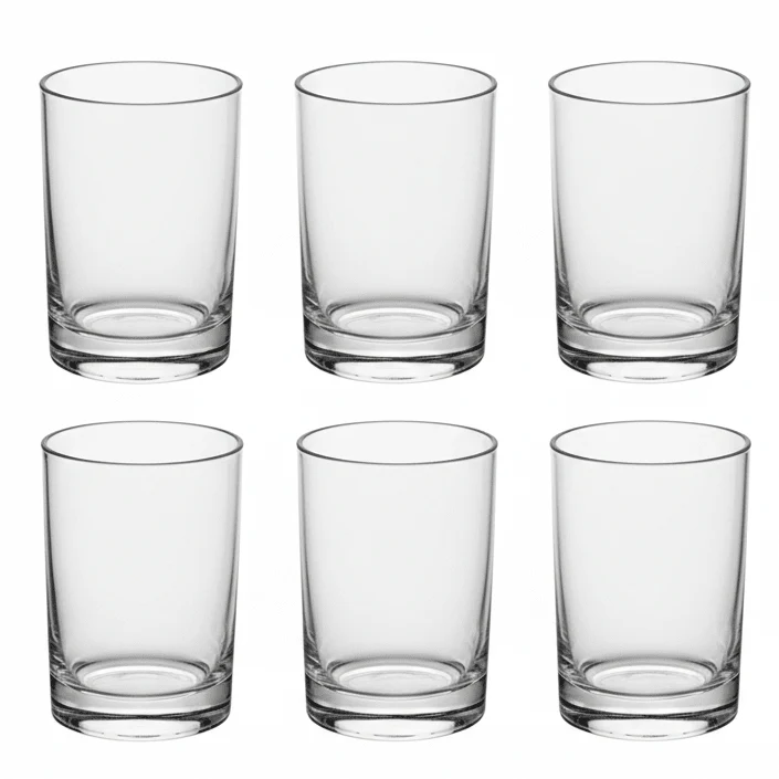 Mirage Clear Juice Glass Tumbler Set – Premium Serving Glasses for Juice & Beverages, 6 Pieces, 200 ml