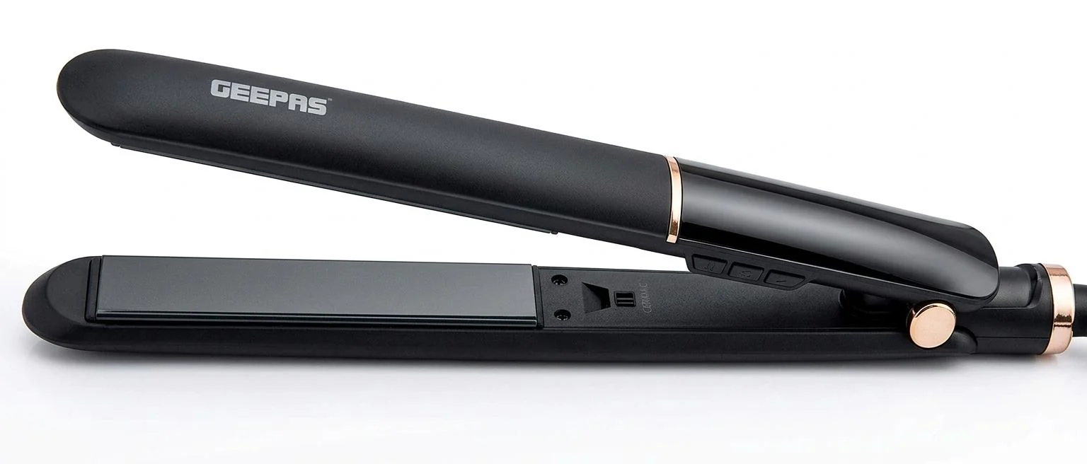 Geepas Professional Digital Hair Straightener- GHS86003| Slim Design With LED Display And Ceramic Coated Plate| Adjustable Temperature Control, 360-Degree Swivel Cord, ON/OFF Switch