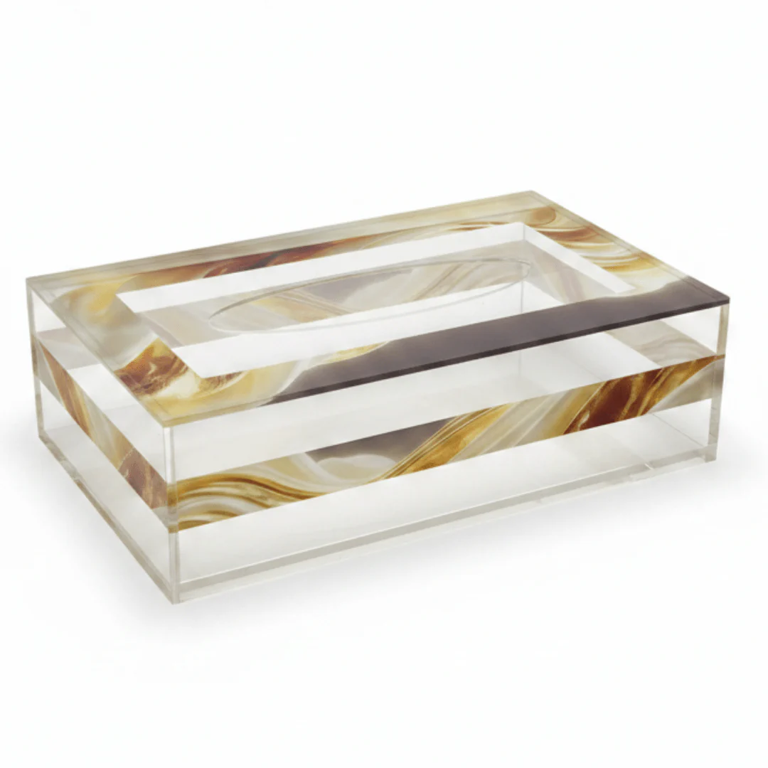 Modern Clear Acrylic Tissue Box with Elegant Luxury Design – Premium Tissue Storage Holder for Home Office and Table Décor 22×12 cm
