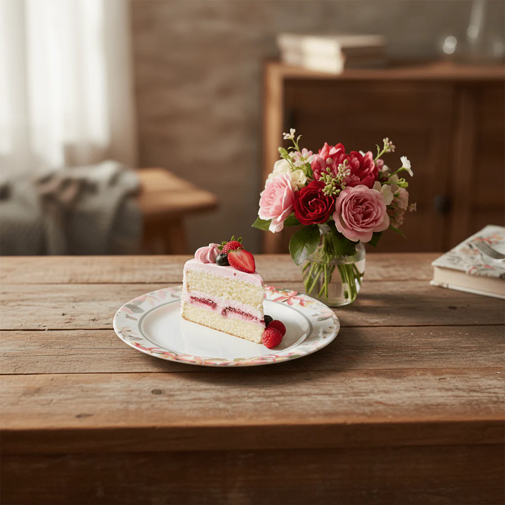 Moments Round White Melamine Dessert Plate with Elegant Flower Design, Stylish Plate for Sweets, Cakes & Snacks – 8 Inch - Image 2