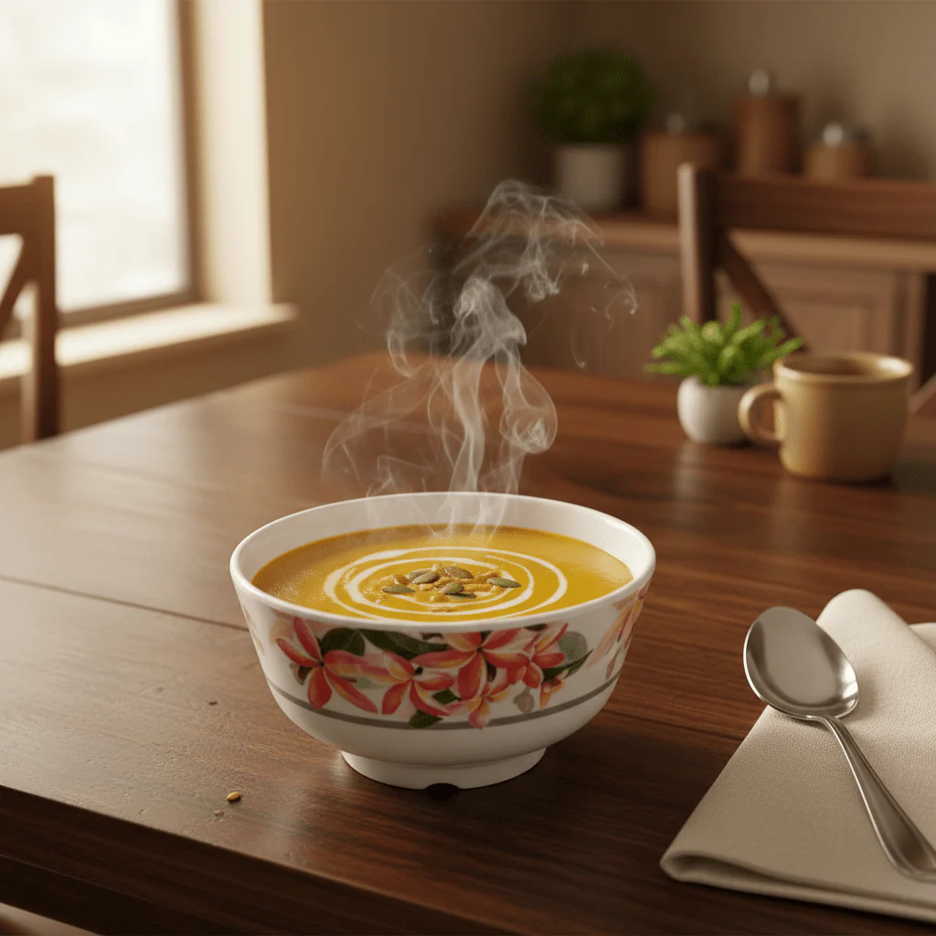 Moments Round White Melamine Soup Bowl with Elegant Flower Design, Deep Bowl for Soup, Curry & Snacks – 4.5 Inch - Image 2