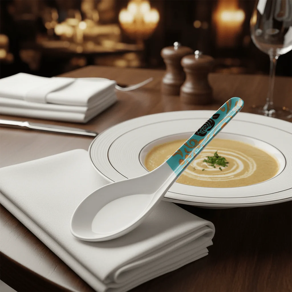Moments White Melamine Spoon with Multicolor Floral Design - 12 cm - Image 4