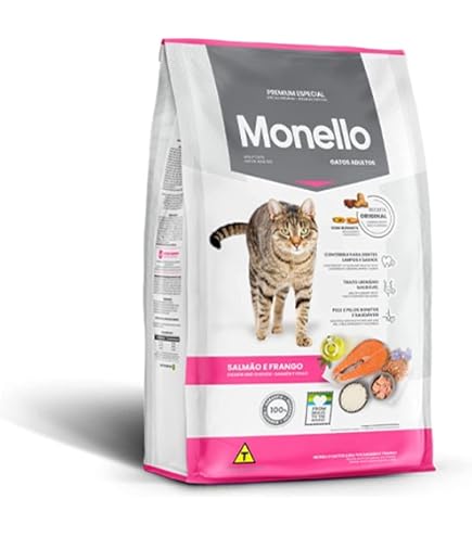 Monello Premium Adult Cat Food 1kg – Complete Nutrition with Salmon & Chicken Flavor, Rich in Protein for Healthy Coat & Muscles - Image 2