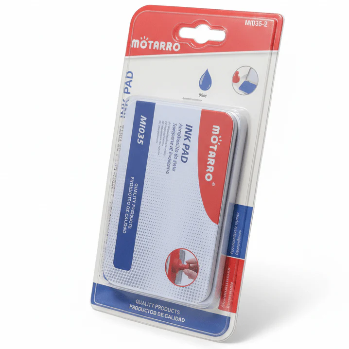 Motarro Stamp Ink Pad – Blue Color Ink Pad for Clear, Smooth and Long-Lasting Stamp Impressions in Office and Business Use