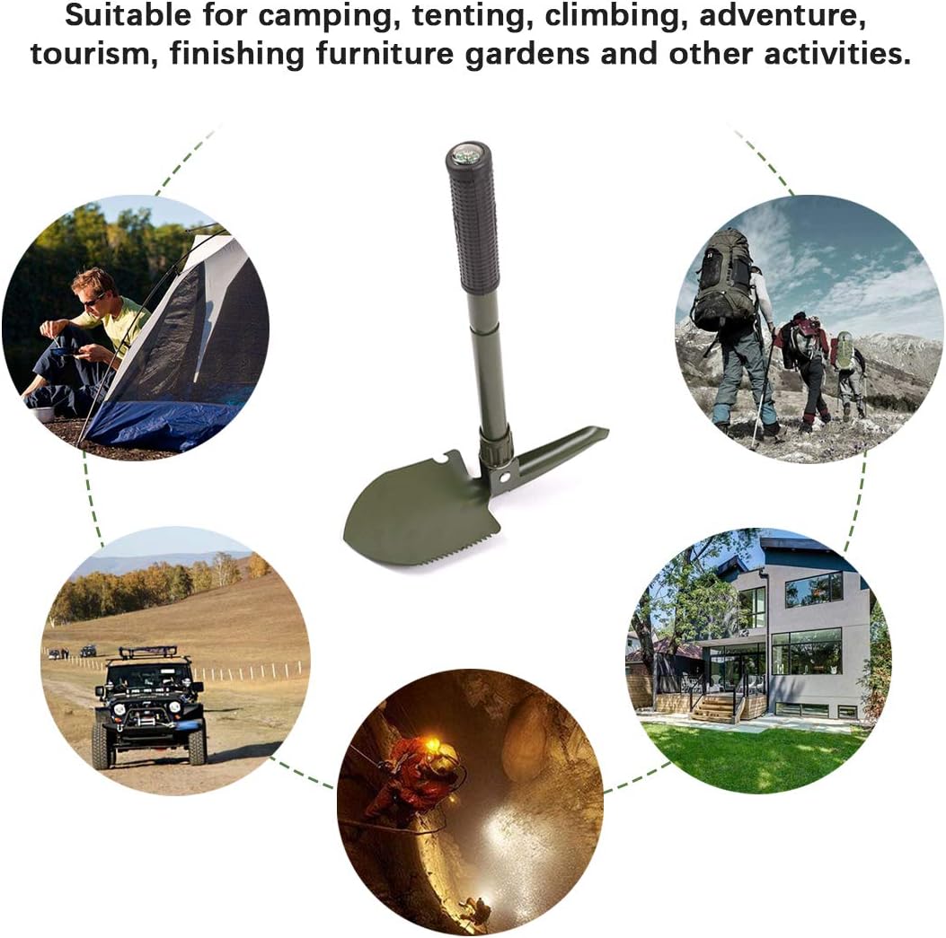 Multi-Function Folding Shovel and Pickax Portable Duty Survival Gear EDC Small Shovel For Trench Entrenching Tool Camping Backpacking Hiking - Image 3