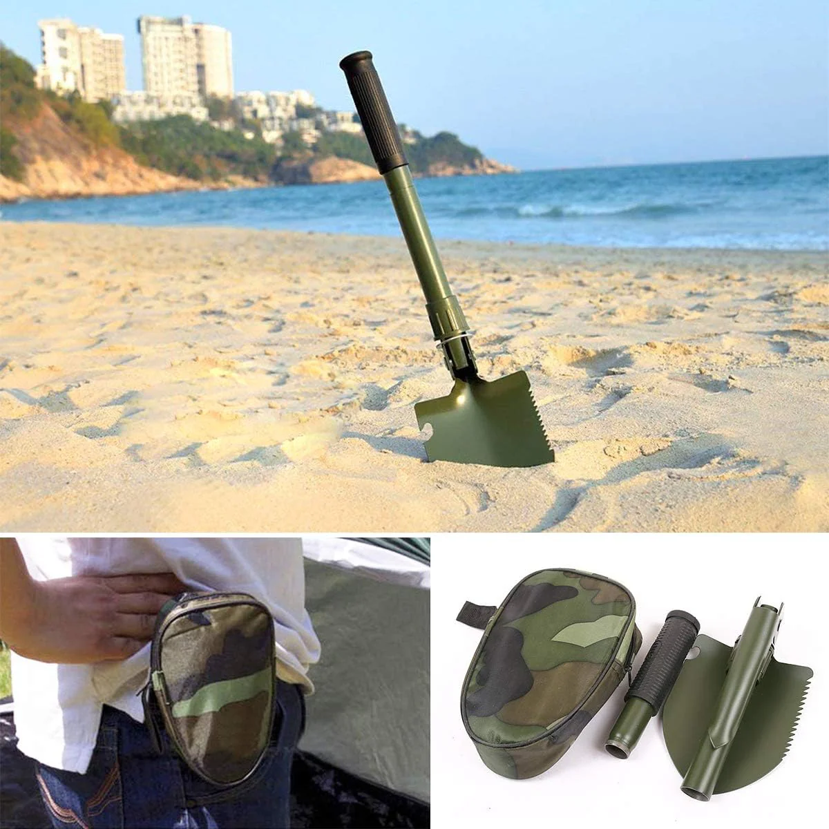 Multi-Function Folding Shovel and Pickax Portable Duty Survival Gear EDC Small Shovel For Trench Entrenching Tool Camping Backpacking Hiking - Image 4