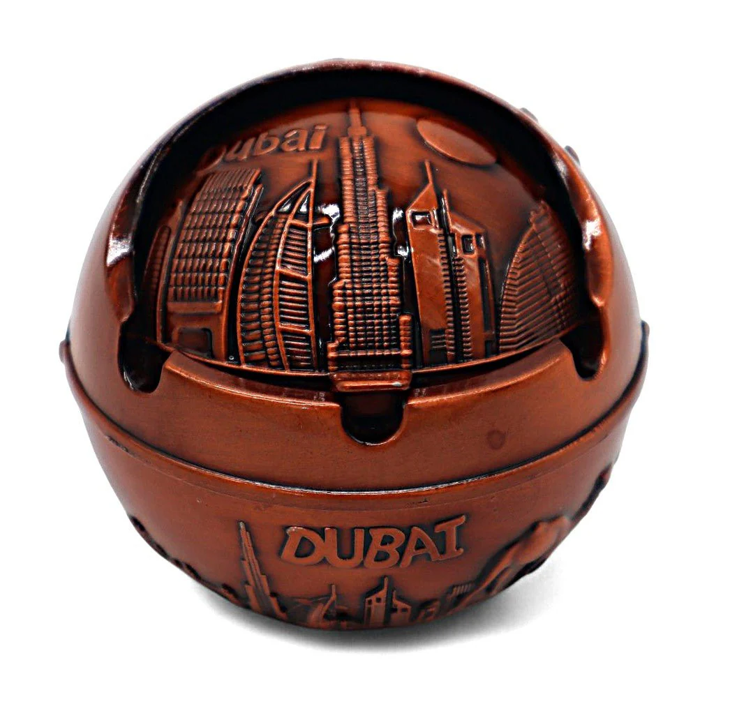 MY GIFTS Dubai Round Ashtray – Classic Bronze-Finish Souvenir Home & Office Décor - Image 2