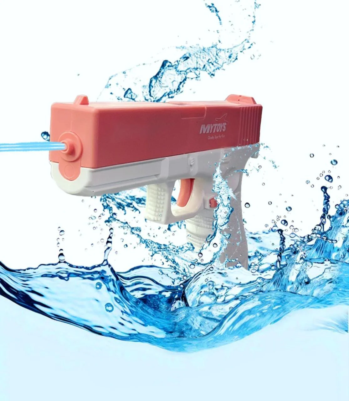My Toys Water Gun, Electric Continuous Emission, 3.7V Rechargeable Battery, Pink