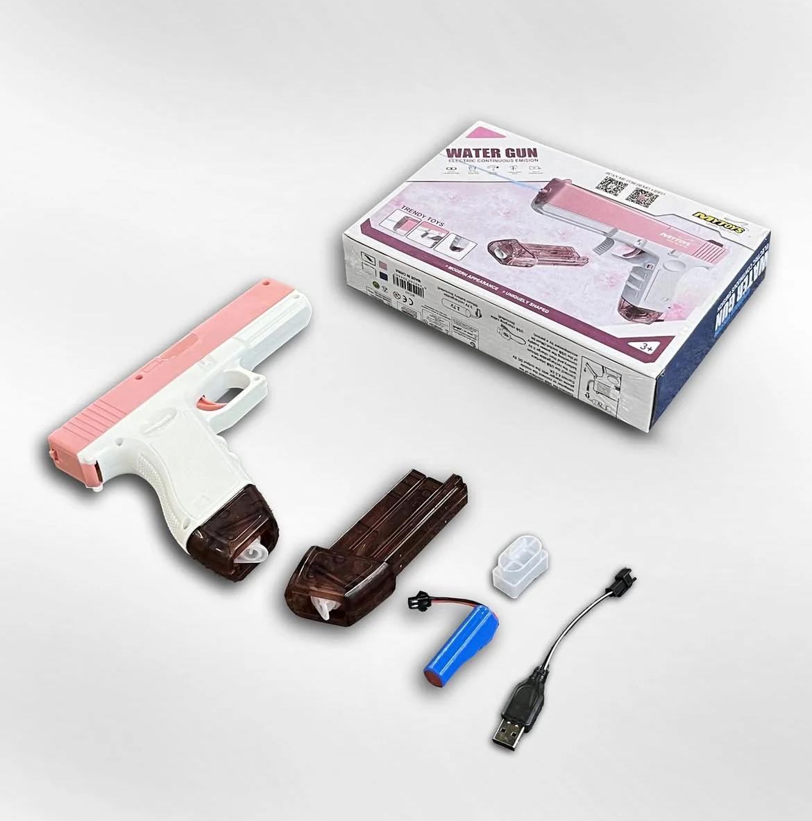 My Toys Water Gun, Electric Continuous Emission, 3.7V Rechargeable Battery, Pink - Image 3