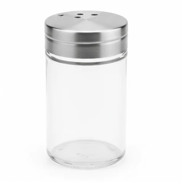 Nautilus Compact Clear Glass Salt & Pepper Shaker with Stainless Steel Lid for Everyday Table Use – 8×5cm