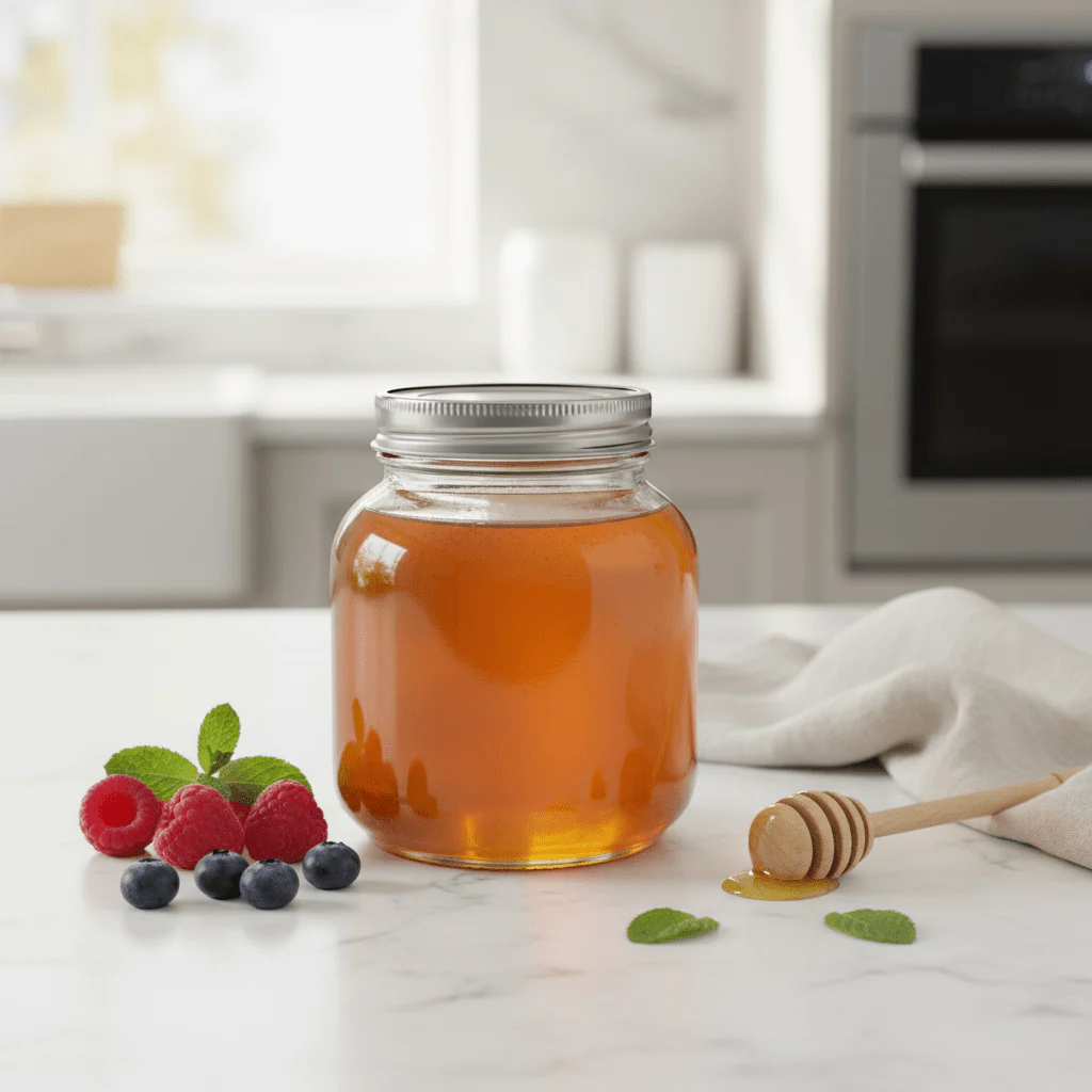 Nautilus Glass Jar 330ml Glass, Non-Toxic and Food-Safe Material, Dishwasher Safe ,With metal lid - Clear - Image 2