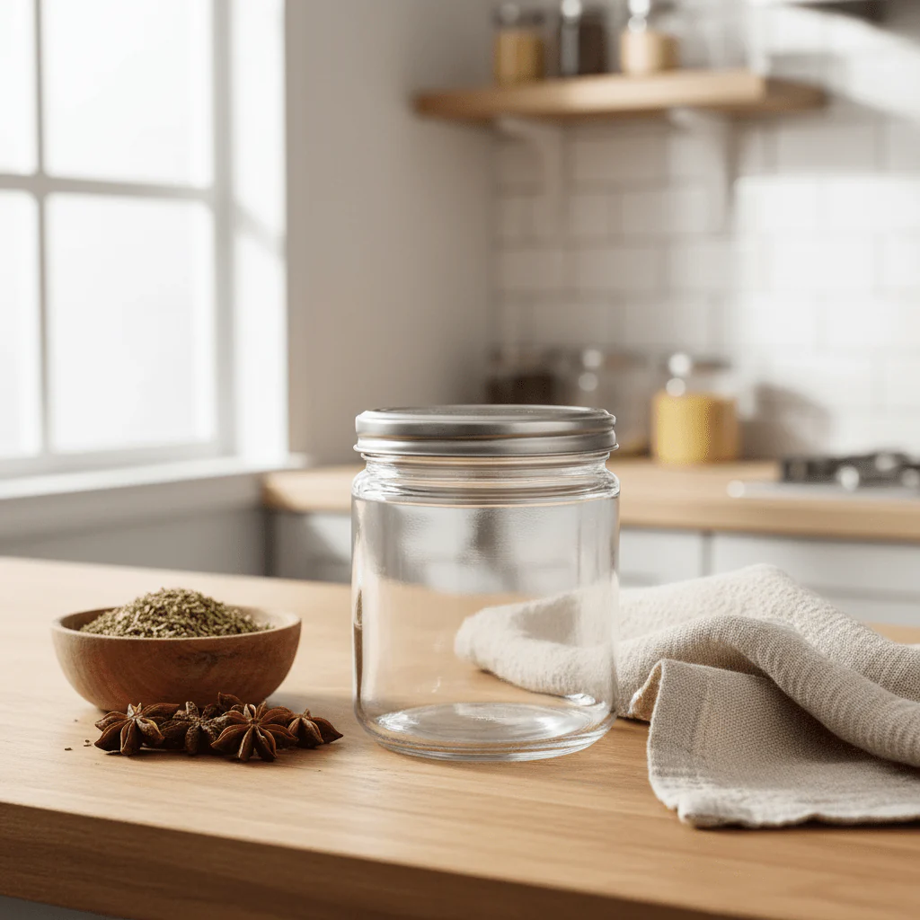 Nautilus Glass Jar 420ml Glass With metal lid - Clear and Silver, RNGT-10609 - Image 2