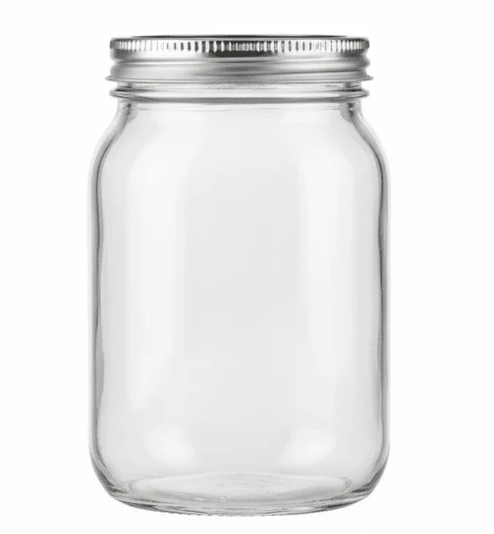 Nautilus Glass Jar 490ml Glass, Non-Toxic and Food-Safe Material, Dishwasher Safe ,With metal lid - Clear