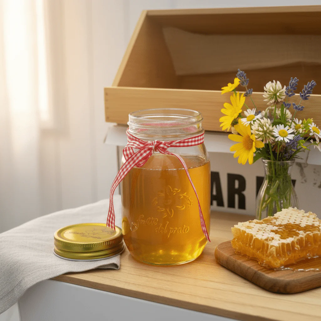Nautilus Glass Storage Jar 500Ml with Metal Lid, Clear and Gold - Image 2