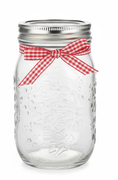 Nautilus Glass Storage Jar 500Ml with Metal Lid, Clear and Silver