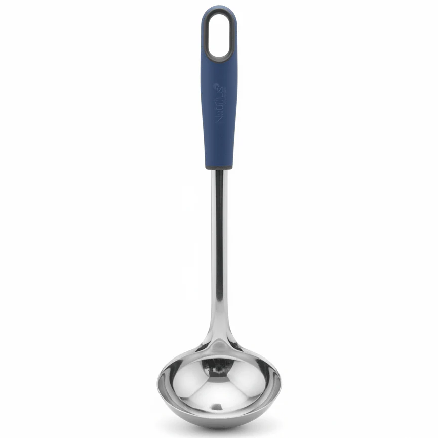 Nautilus Soft-Touch Handle Stainless Steel Ladle – 31cm Heavy-Duty Serving Tool (RNGT-0125)