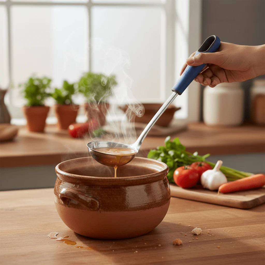 Nautilus Soft-Touch Handle Stainless Steel Ladle – 31cm Heavy-Duty Serving Tool (RNGT-0125) - Image 2