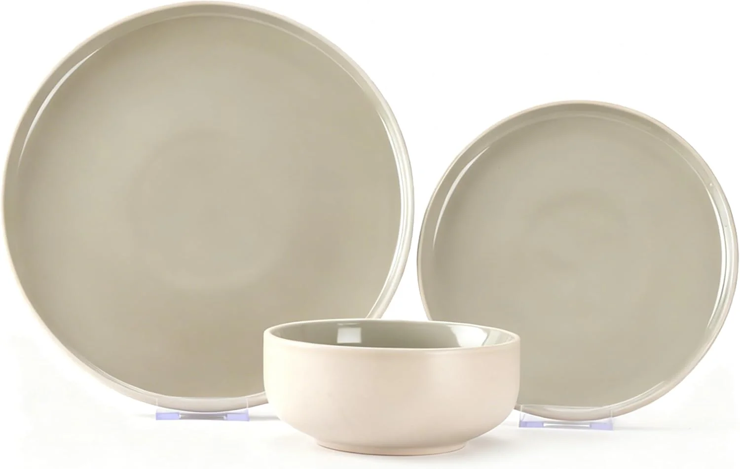 Cuisine Art MOLY 12-Piece Stoneware Crockery Dinner Set - Complete Service for 4 with Dinner Plates, Salad Plates & Bowls - Modern Ceramic Crockery in Gift Box for Home & Kitchen - Image 3
