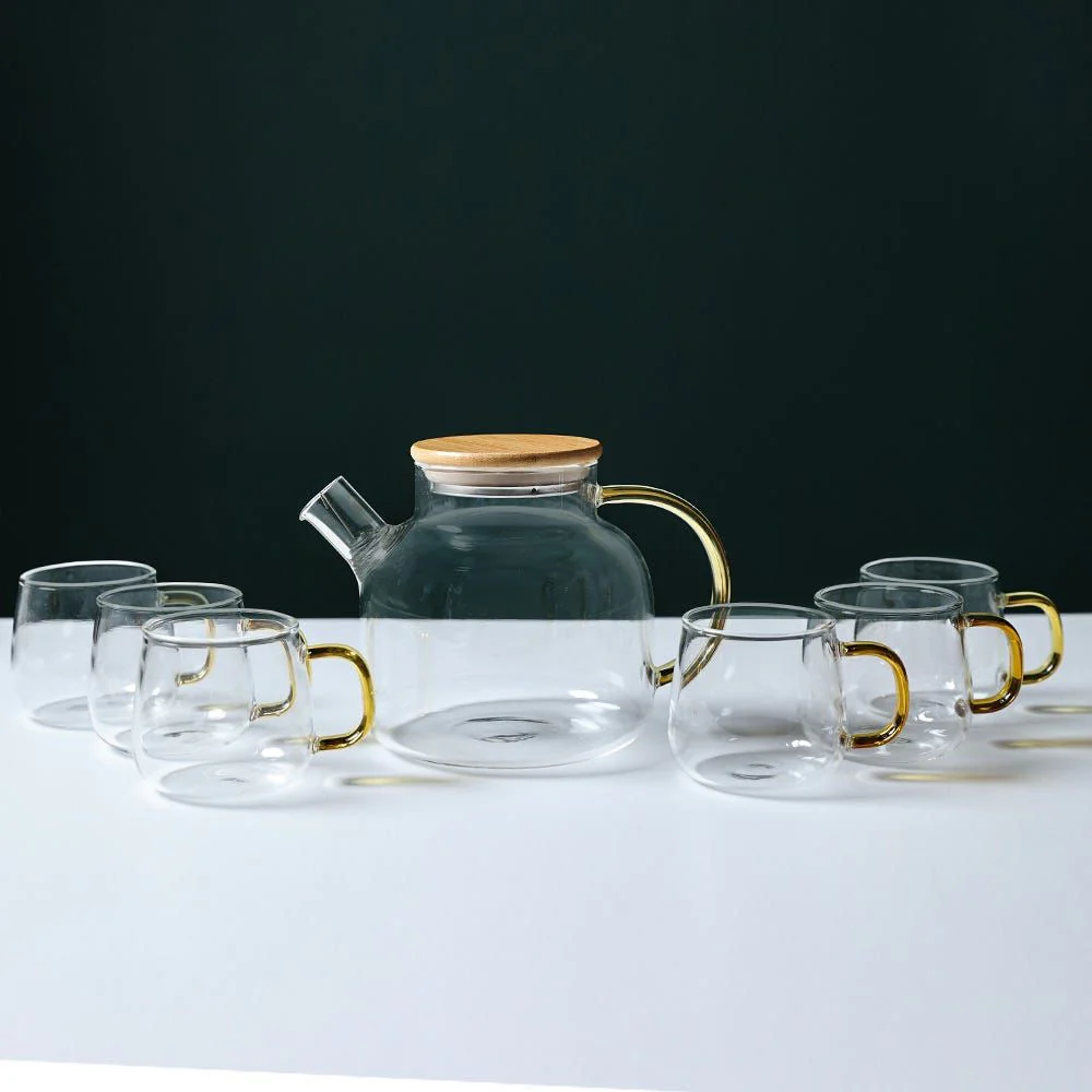 NEOFLAM Borosilicate 7Pcs Tea Set Tea Set, Coffee Pot-1000ml and Cups-130ml